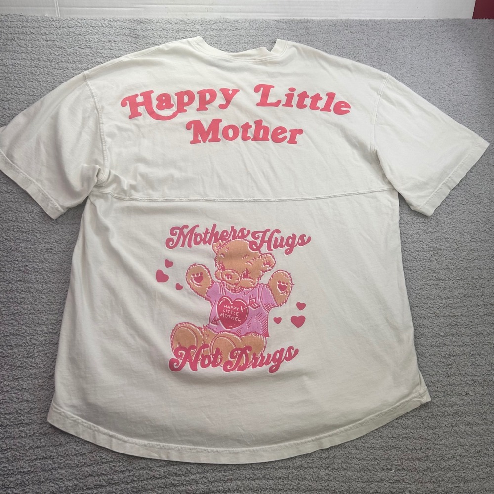 Spirit Jersey T-Shirt Happy Little Mother Cream L Retro Streetwear Graphic Tee
